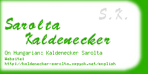 sarolta kaldenecker business card